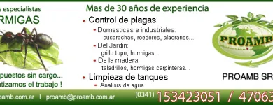 La imagen 4 de la Empresa PROAMB S.R.L. Desinfeccion Y Control De Plagas - Servicios en Rosario AR-S