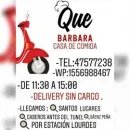 DELIVERY QUE BÁRBARA Servicio de entrega de comestibles a domicilio en Santos Lugares AR-B